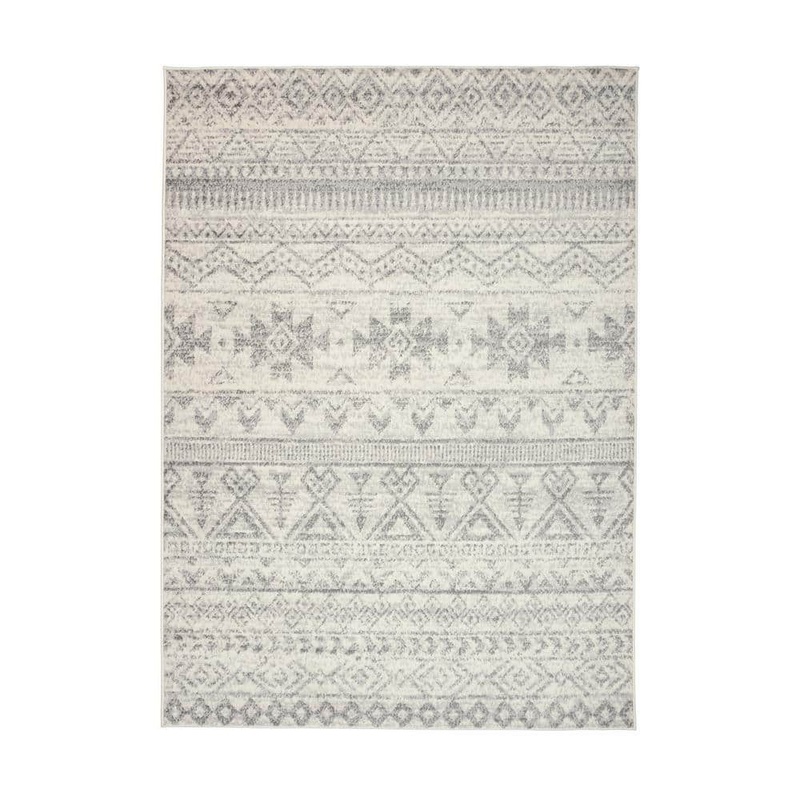 World Rug Gallery Bohemian Distressed Cream 7 ft. 10 in. x 10 ft. Geometric Area Rug 246Cream8x10