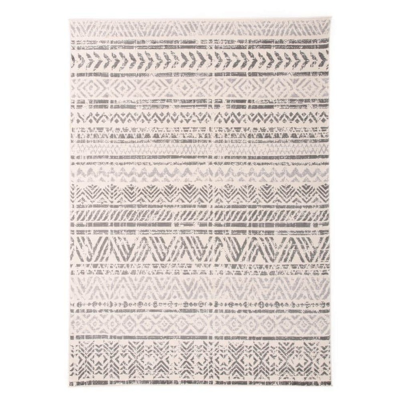 World Rug Gallery Geometric Bohemian Design 3 ft. 3 in. x 5 ft. Gray Area Rug Mon843Gray3x5