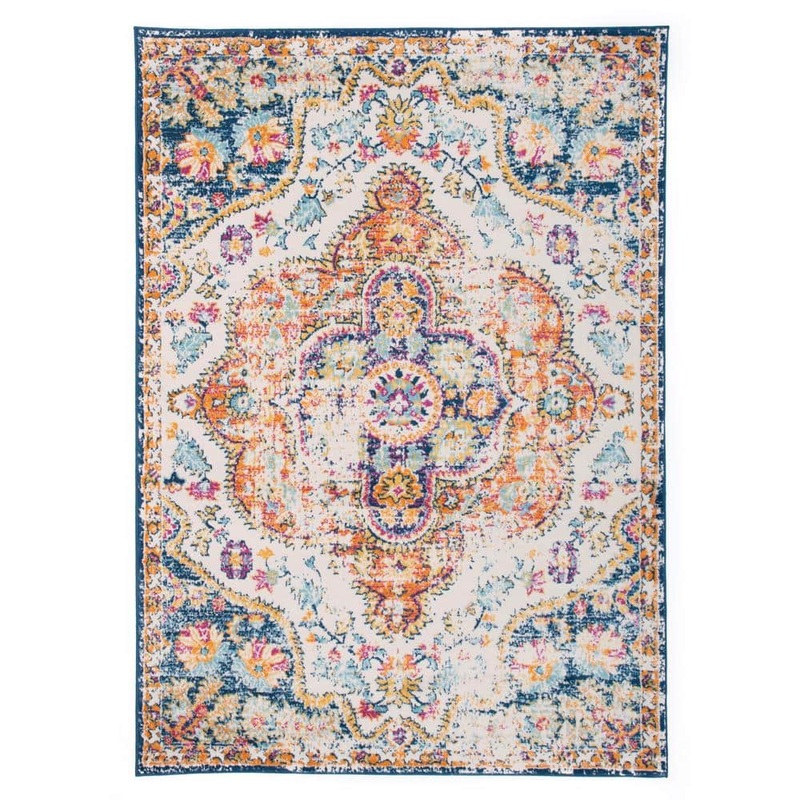 World Rug Gallery Multi 10 ft. x 14 ft. Distressed Vintage Bohemian Area Rug MON836Multi10x14
