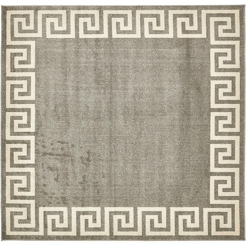 Unique Loom Athens Modern Gray 8′ 0 x 8′ 0 Square Rug 3137315