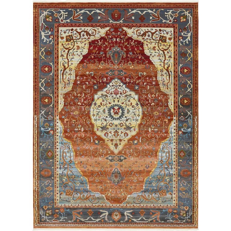 Unique Loom Baracoa Miramar Rust Red 10′ 0 x 13′ 0 Area Rug 3140233