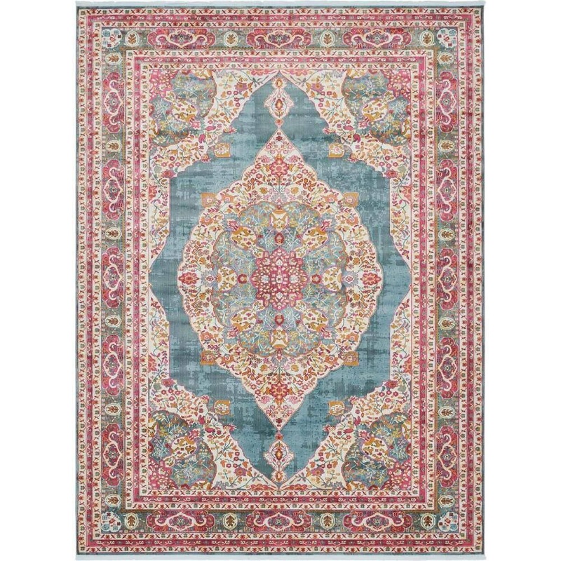 Unique Loom Baracoa Regla Turquoise 10′ 0 x 13′ 1 Area Rug 3139734