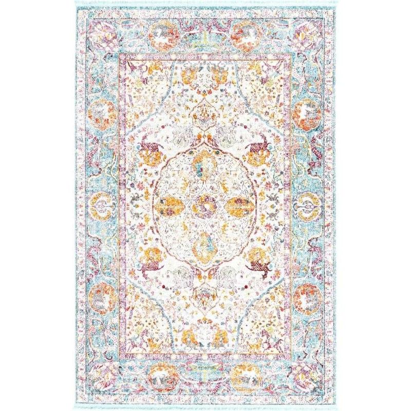 Unique Loom Baracoa Rumba Light Blue 6′ 0 x 9′ 0 Area Rug 3167096