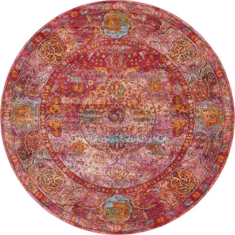 Unique Loom Baracoa Rumba Red 8 ft. 4 in. x 8 ft. 4 in. Area Rug 3140256