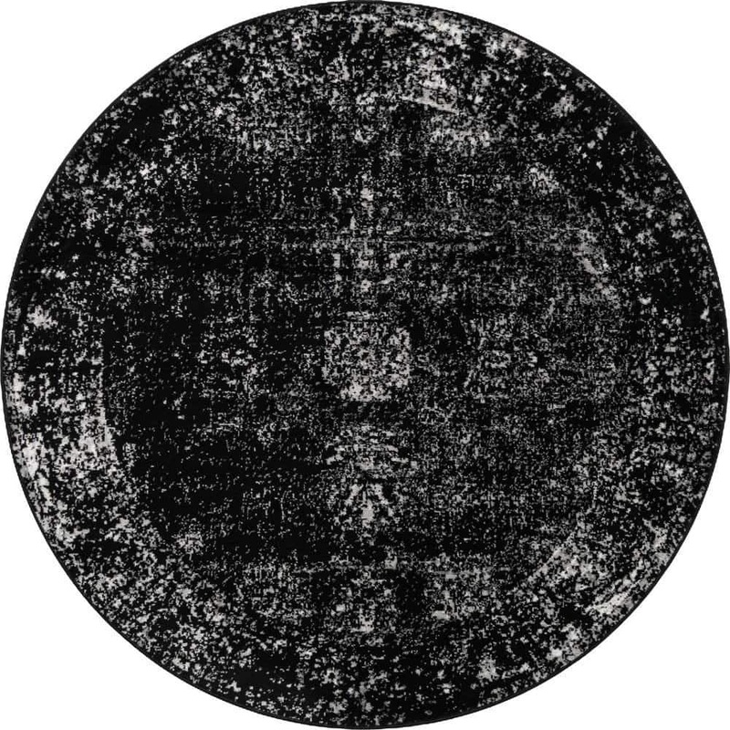 Unique Loom Black 5 ft. Sofia Round Area Rug 3147030