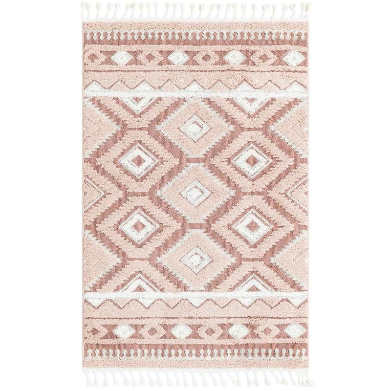 Unique Loom Boho Gigi Pink 4 ft. 1 in. x 6 ft. 1 in. Area Rug 3188703