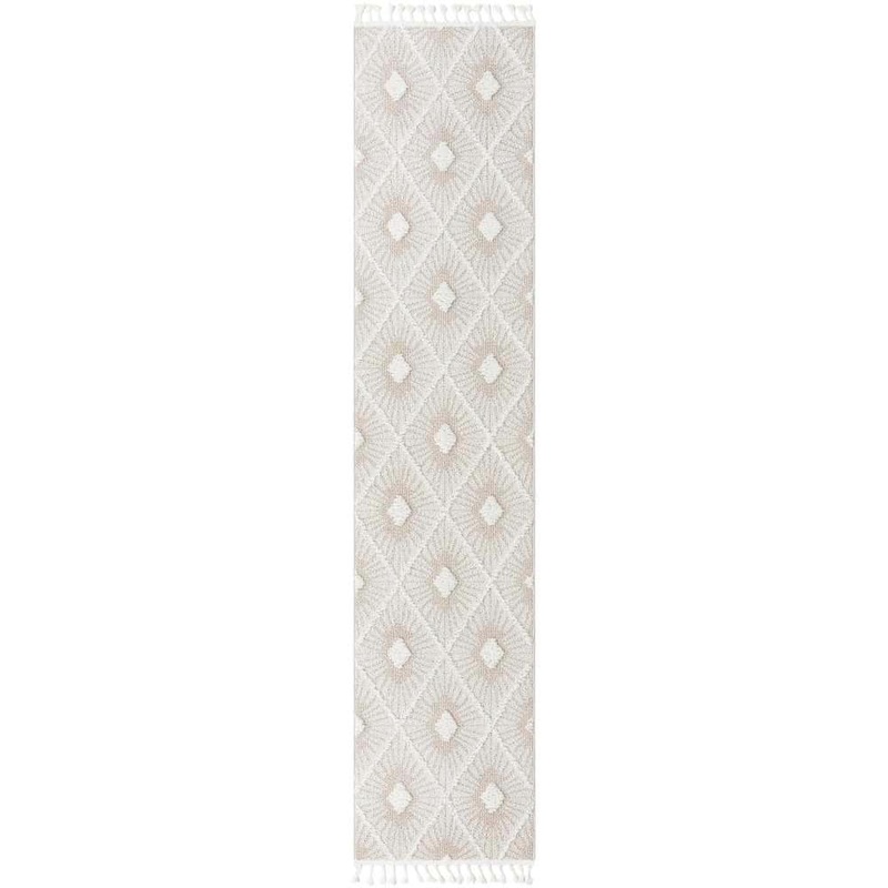 Unique Loom Boho Lilah Ivory 2 ft. 7 in. x 12 ft. Area Rug 3188475