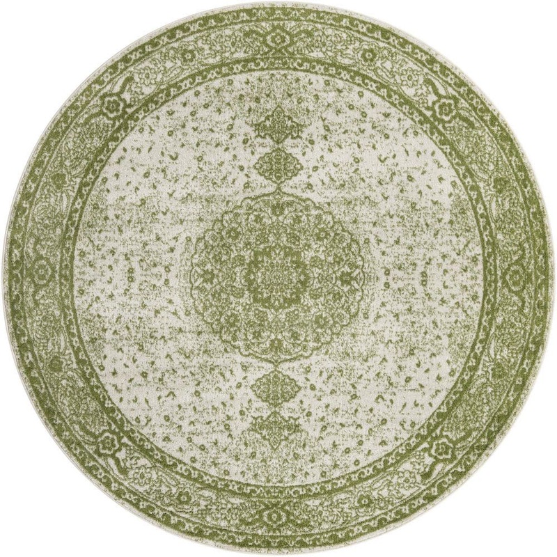 Unique Loom Bromley Midnight Green 8 ft. Round Area Rug 3144216