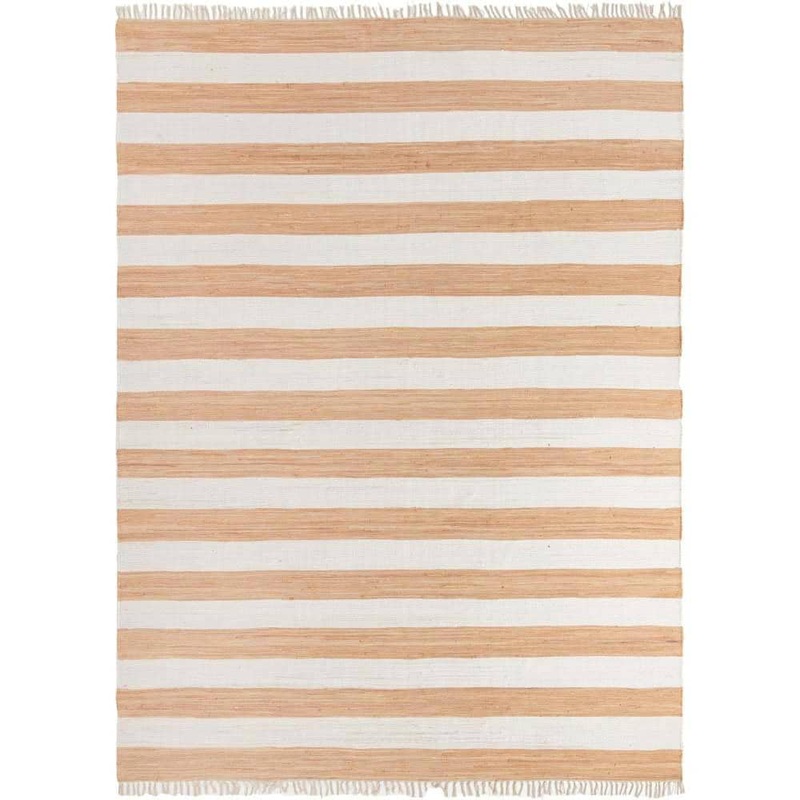 Unique Loom Chindi Rag Striped Beige 12 ft. 2 in. x 16 ft. 1 in. Area Rug 3153117