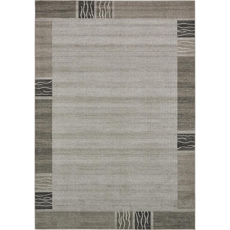 Unique Loom Del Mar Sarah Light Gray 8′ 0 x 11′ 4 Area Rug 3133763