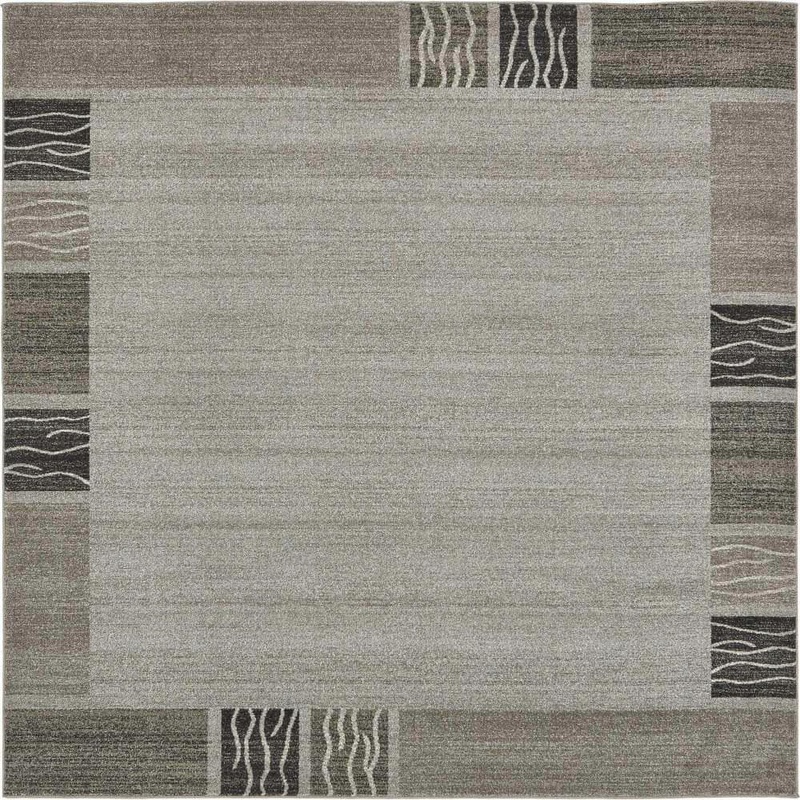 Unique Loom Del Mar Sarah Light Gray 8′ 0 x 8′ 0 Square Rug 3133761