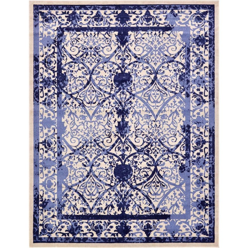 Unique Loom La Jolla Traditional Blue 10′ 0 x 13′ 0 Area Rug 3121537