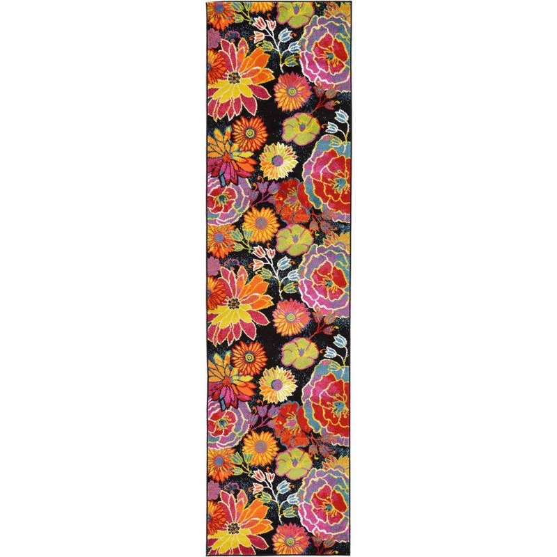 Unique Loom Lyon Kennedy Black 2′ 7 x 10′ 0 Runner Rug 3127440