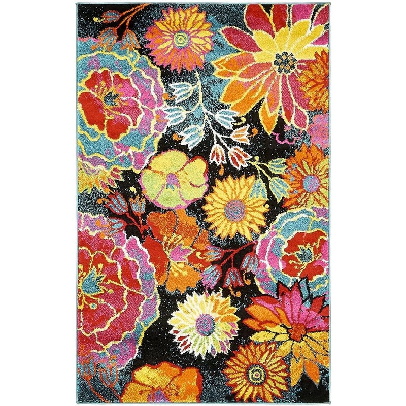 Unique Loom Lyon Kennedy Black 3′ 3 x 5′ 3 Area Rug 3129239