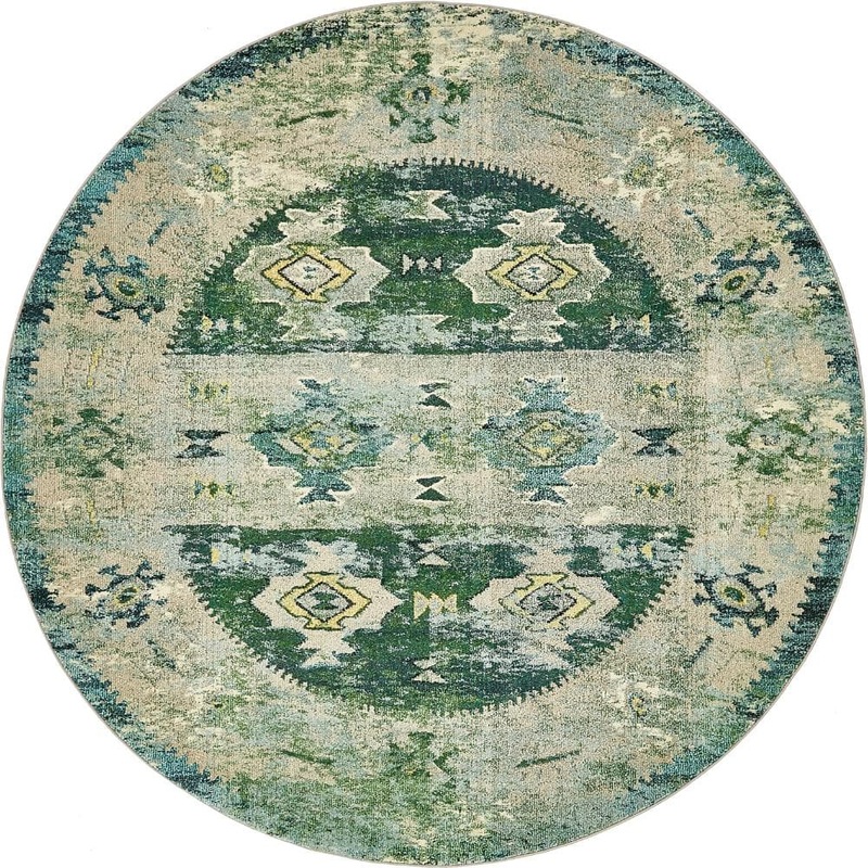 Unique Loom Monterey Empire Green 8′ 0 x 8′ 0 Round Rug 3139921