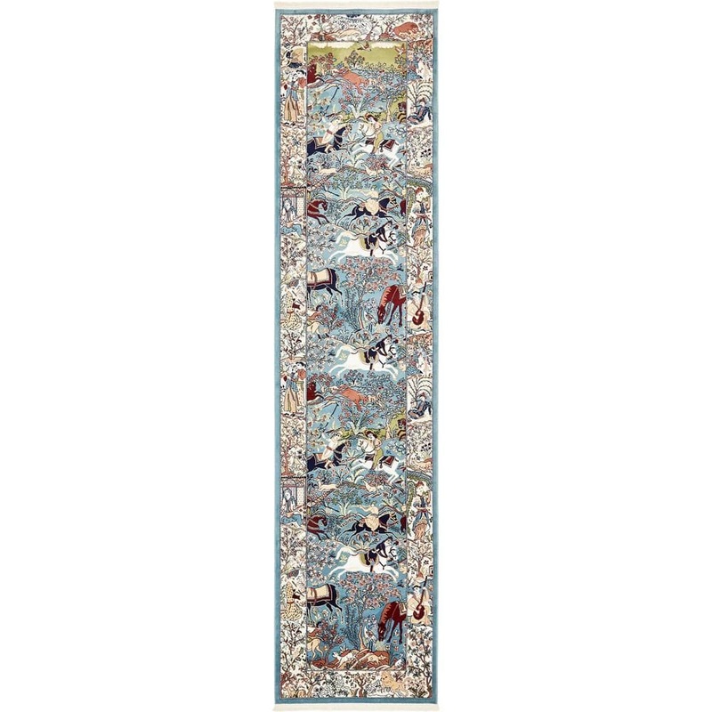 Unique Loom Narenj Birmingham Blue 3′ 0 x 13′ 0 Runner Rug 3136974