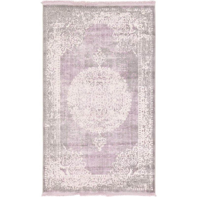 Unique Loom New Classical Olwen Purple 3′ 3 x 5′ 3 Area Rug 3130012
