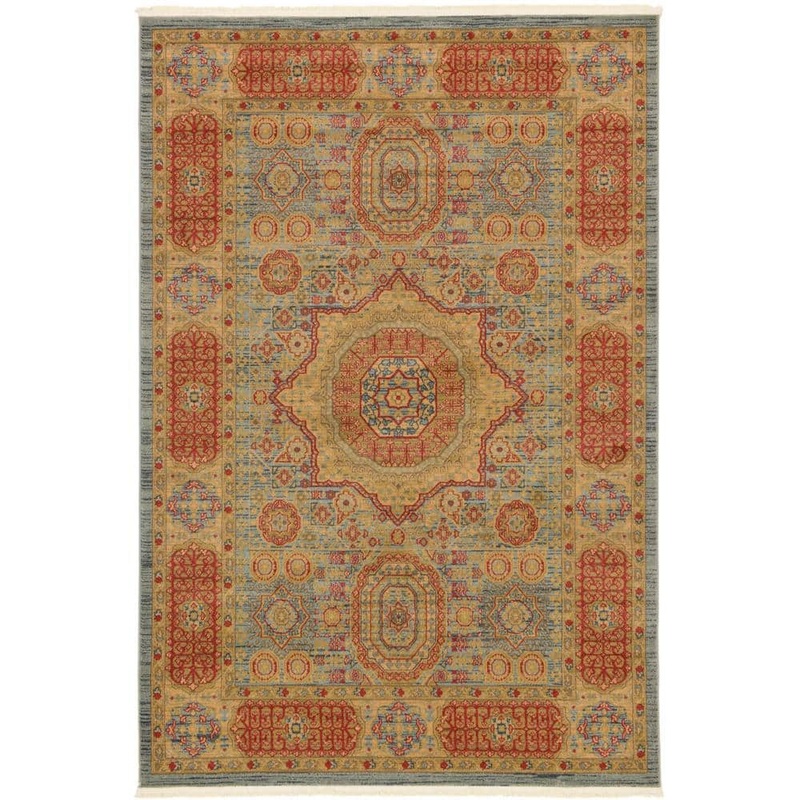 Unique Loom Palace Hamilton Light Blue 6′ 0 x 9′ 0 Area Rug 3125782
