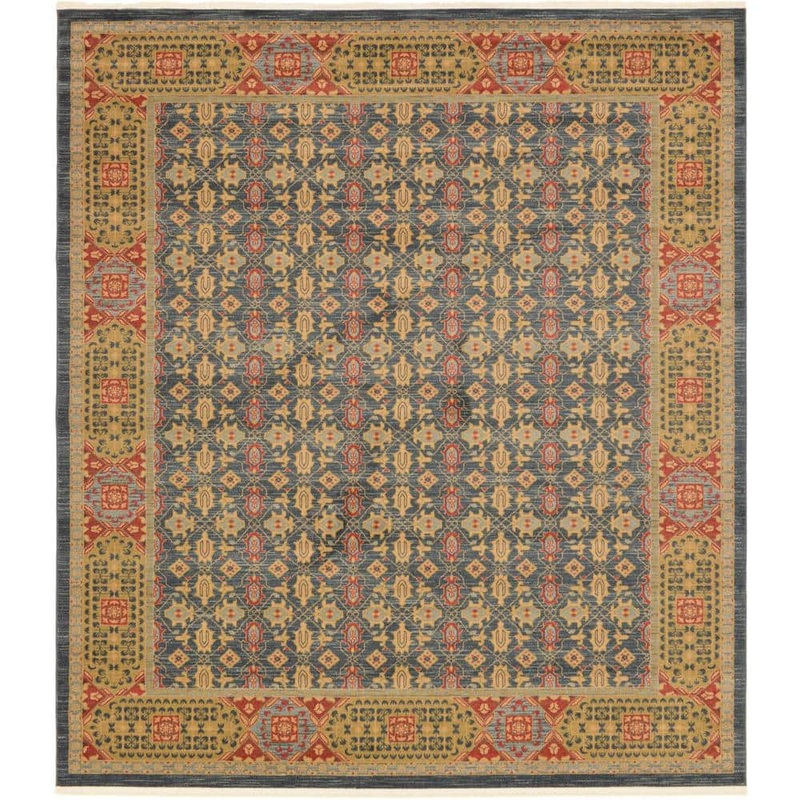 Unique Loom Palace Jefferson Navy Blue 10′ 0 x 11′ 4 Square Rug 3125828