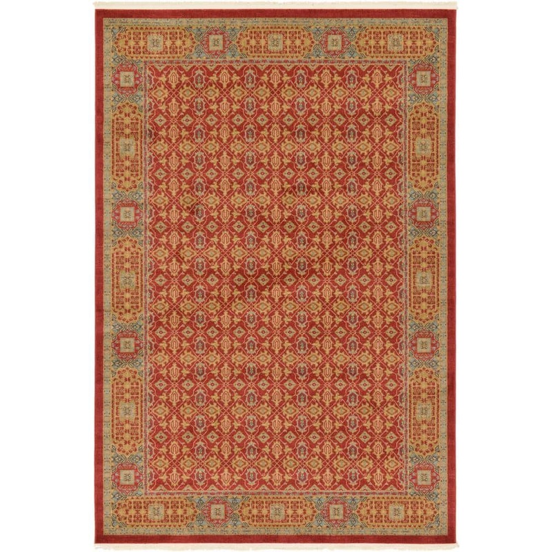 Unique Loom Palace Jefferson Red 6′ 0 x 9′ 0 Area Rug 3125822