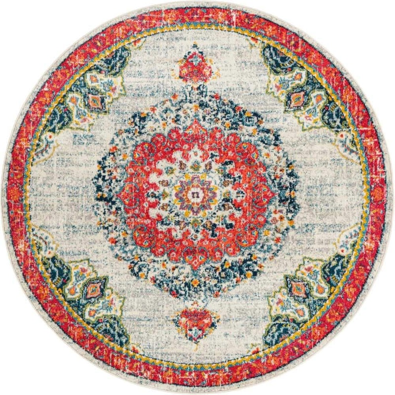 Unique Loom Penrose Alexis Ivory 7′ 1 x 7′ 1 Area Rug 3185329