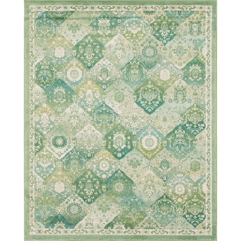 Unique Loom Penrose Blake Green 8 ft. x 10 ft. Area Rug 3143435