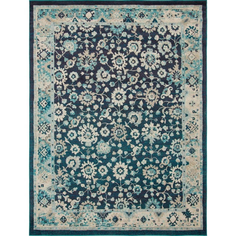 Unique Loom Penrose Krystle Navy Blue 9 ft. x 12 ft. Area Rug 3143464