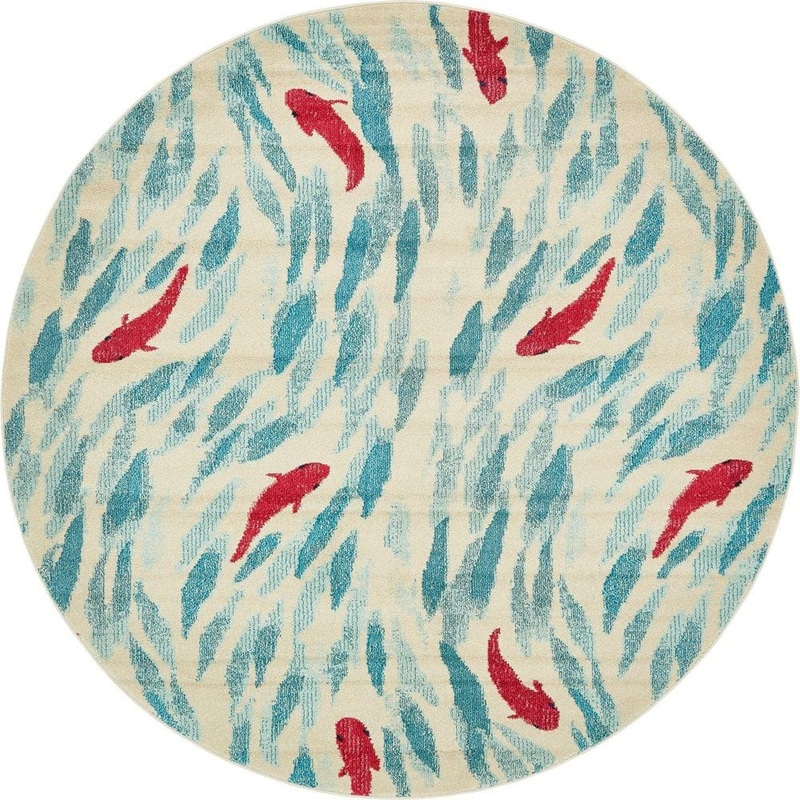Unique Loom Positano Shoal Beige 8′ 0 x 8′ 0 Round Rug 3131907