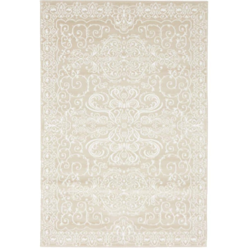 Unique Loom Rushmore Adams Snow White 4′ 0 x 6′ 0 Area Rug 3134781