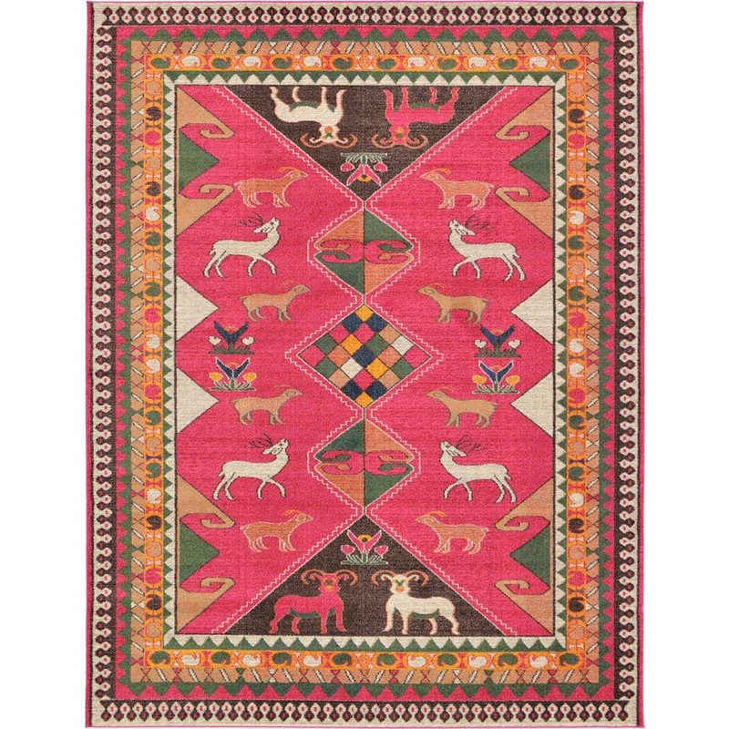 Unique Loom Sedona Cuyahoga Pink 9′ 0 x 12′ 0 Area Rug 3127776