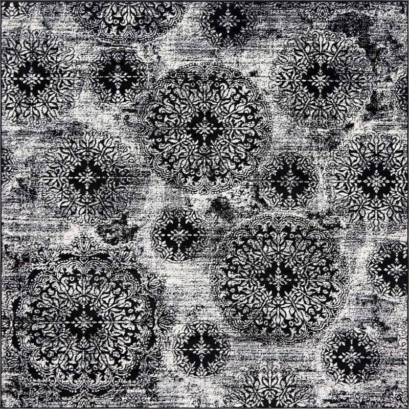 Unique Loom Sofia Grand Black 8′ 0 x 8′ 0 Square Rug 3141648