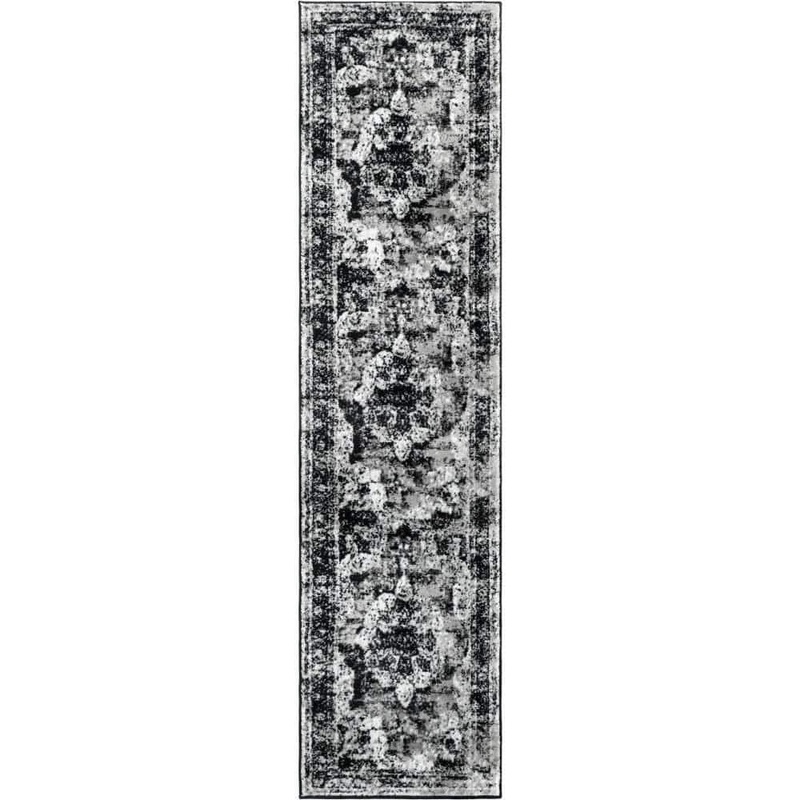 Unique Loom Sofia Salle Garnier Black 2 ft. x 8 ft. Area Rug 3193498