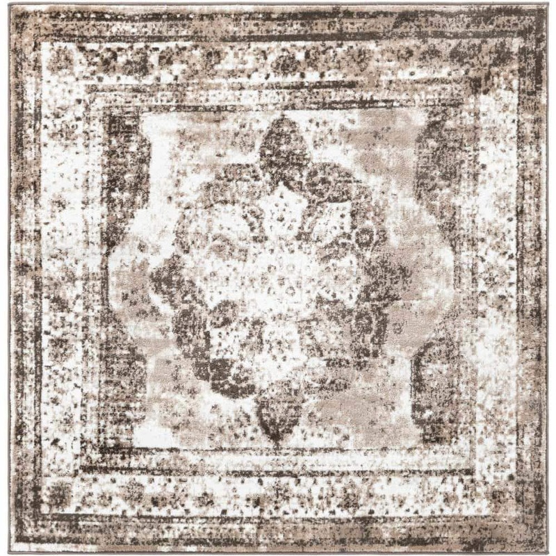 Unique Loom Sofia Salle Garnier Light Brown 5 ft. 3 in. x 5 ft. 3 in. Area Rug 3193514