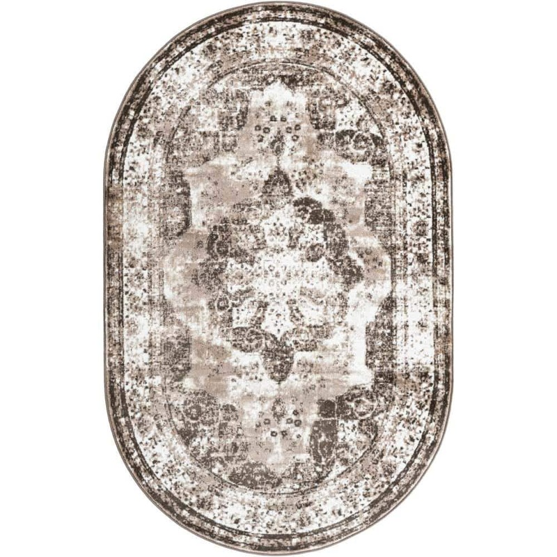 Unique Loom Sofia Salle Garnier Light Brown 5 ft. 3 in. x 8 ft. Area Rug 3193515