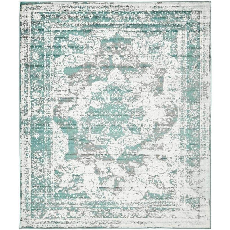 Unique Loom Sofia Salle Garnier Turquoise 8′ 0 x 10′ 0 Area Rug 3137828