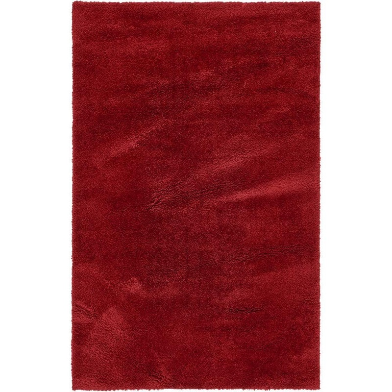 Unique Loom Studio Solid Shag Red 5′ 0 x 8′ 0 Area Rug 3132725