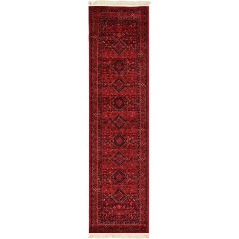 Unique Loom Tekke Lincoln Red 2′ 7 x 10′ 0 Runner Rug 3126443