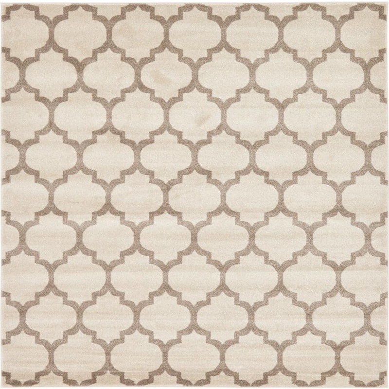 Unique Loom Trellis Philadelphia Beige/Light Brown 8′ 0 x 8′ 0 Square Rug 3128554