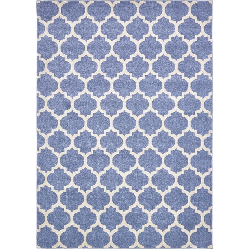 Unique Loom Trellis Philadelphia Light Blue/Beige 8′ 0 x 11′ 0 Area Rug 3136425