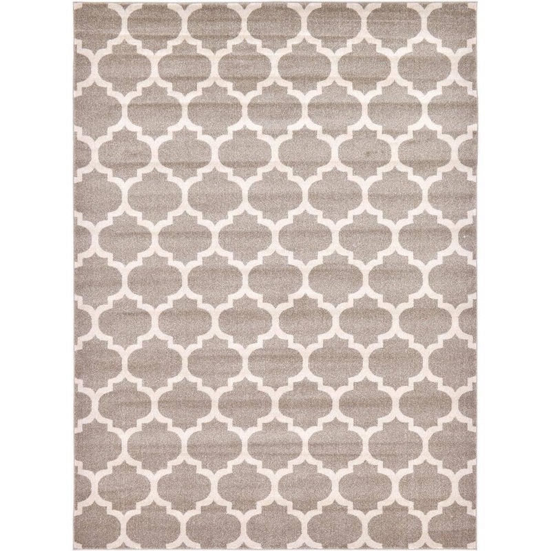Unique Loom Trellis Philadelphia Light Brown/Beige 8′ 0 x 11′ 0 Area Rug 3120471