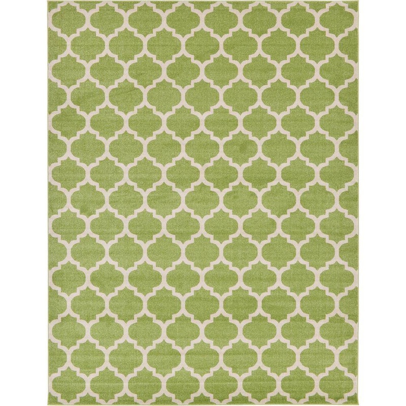 Unique Loom Trellis Philadelphia Light Green/Beige 10′ 0 x 13′ 0 Area Rug 3121823