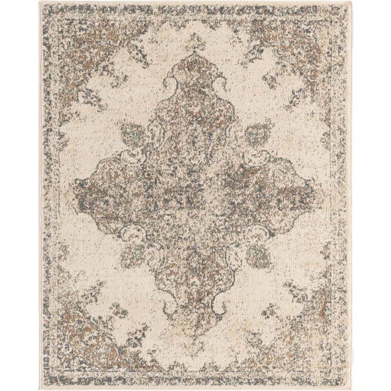 Unique Loom Tuareg Medallion Cream 8 ft. x 10 ft. Area Rug 3138835