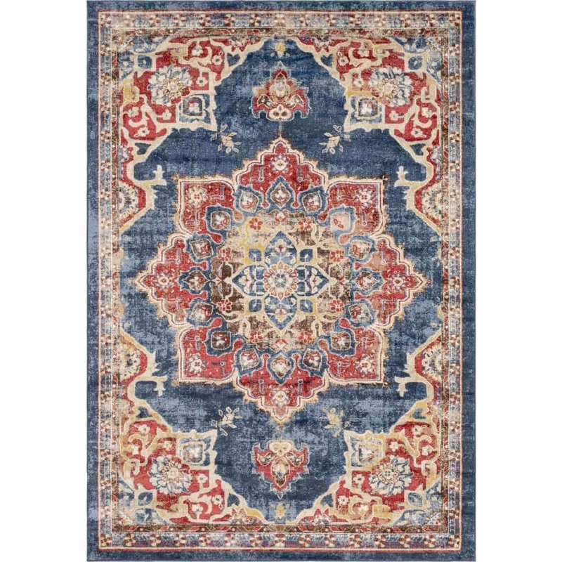 Unique Loom Utopia Helios Dark Blue 7′ 1 x 10′ 0 Area Rug 3145633