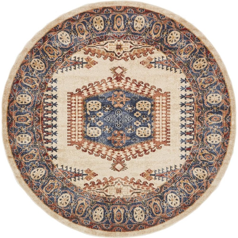Unique Loom Utopia Larissa Beige 8′ 0 x 8′ 0 Round Rug 3135390