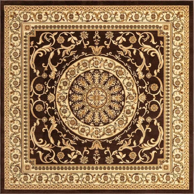 Unique Loom Versailles Napoleon Brown 8′ 0 x 8′ 0 Square Rug 3136632