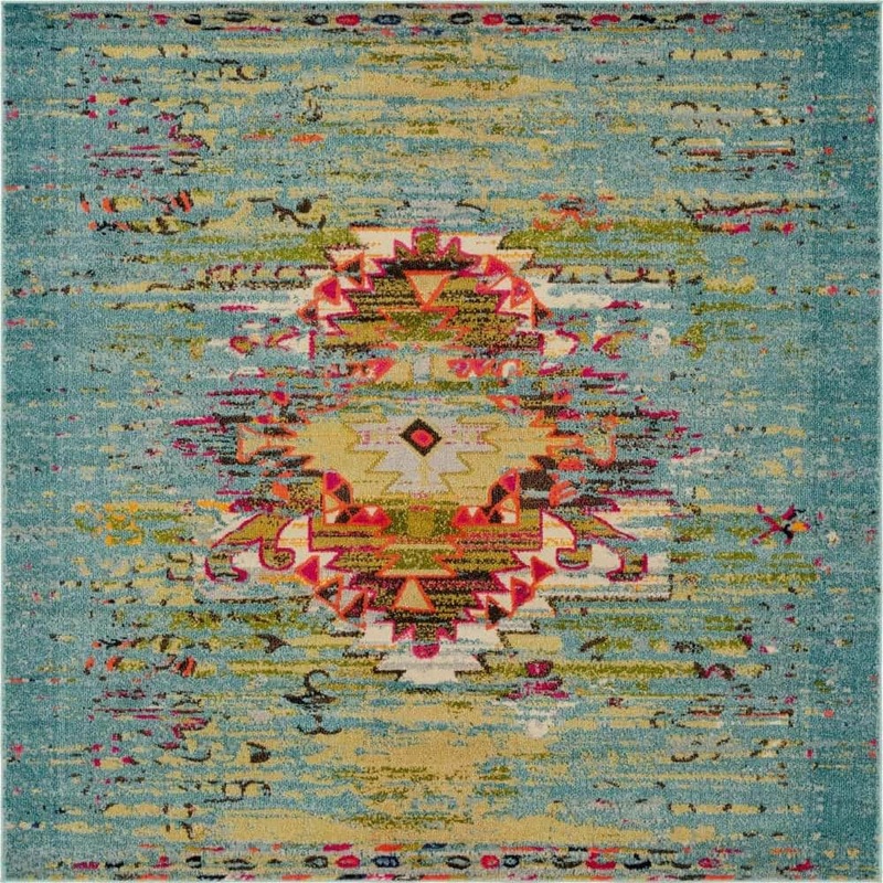 Unique Loom Vita Chagall Turquoise 8′ 0 x 8′ 0 Area Rug 3144746