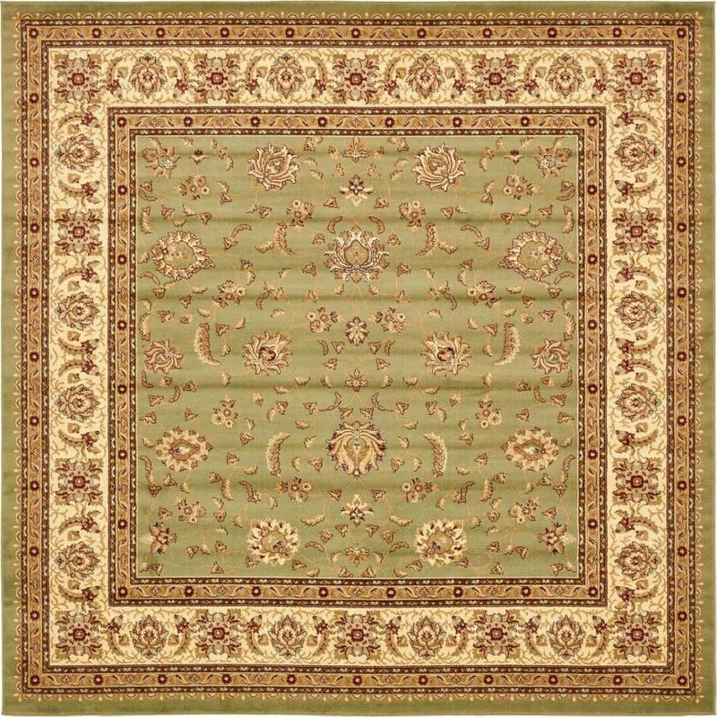 Unique Loom Voyage St. Louis Green 10′ 0 x 10′ 0 Square Rug 3132912