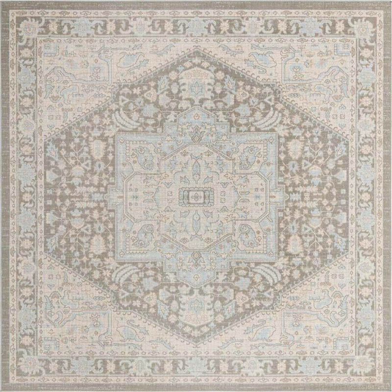 Unique Loom Whitney Milano Cloud Gray 7 ft. 10 in. x 7 ft. 10 in. Area Rug 3154903