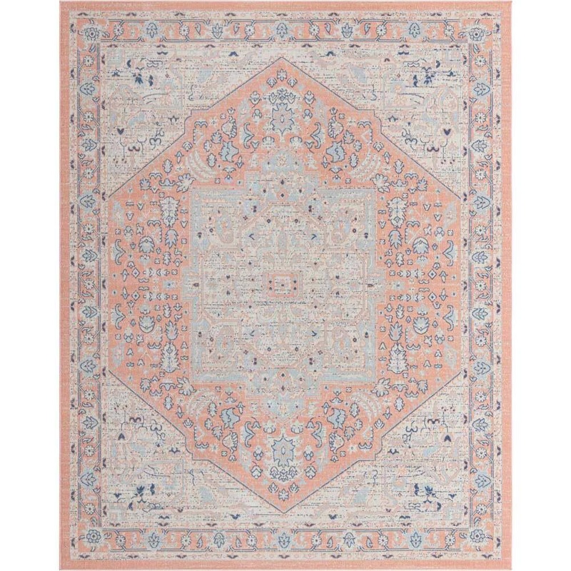 Unique Loom Whitney Milano Powder Pink 7 ft. 10 in. x 10 ft. Area Rug 3154865