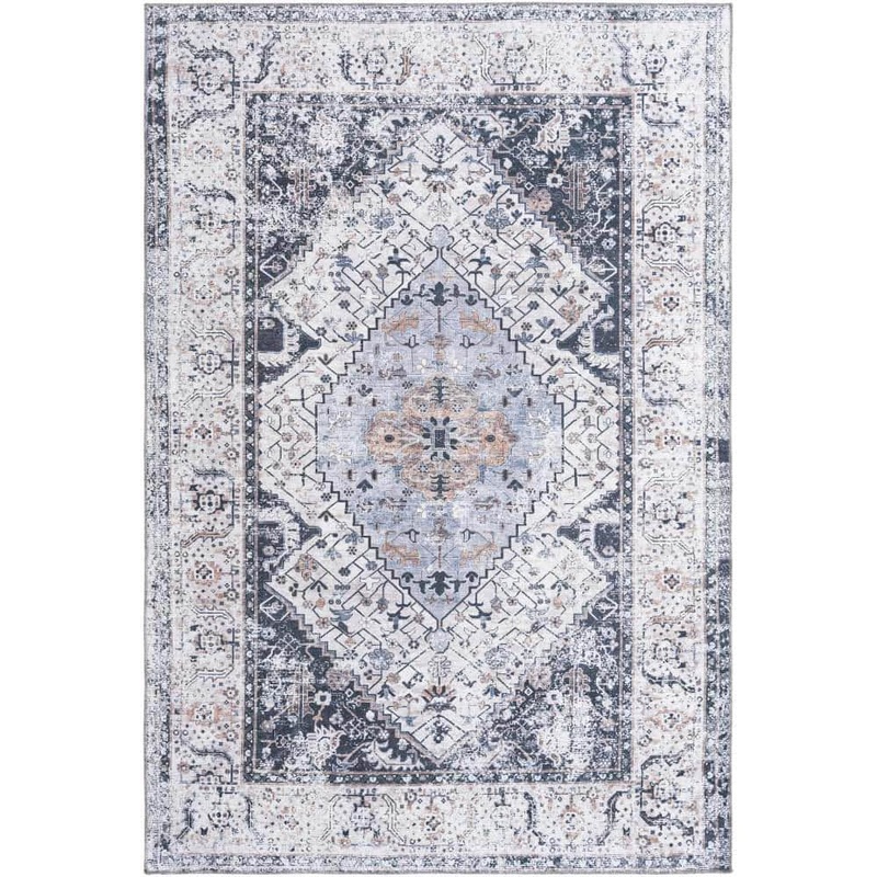 Unique Loom Yara Yash Linen Charcoal 6ft. 1 x 9ft. 0 Area Rug 3182112